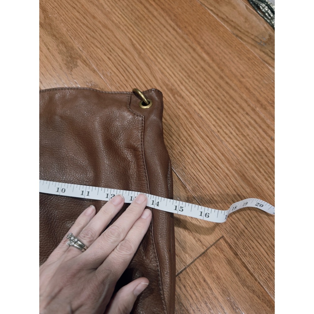 Hobo Brown Pebbled Leather Tassel Boho Shoulder Bag Handbag Brown Festival - Picture 8 of 9